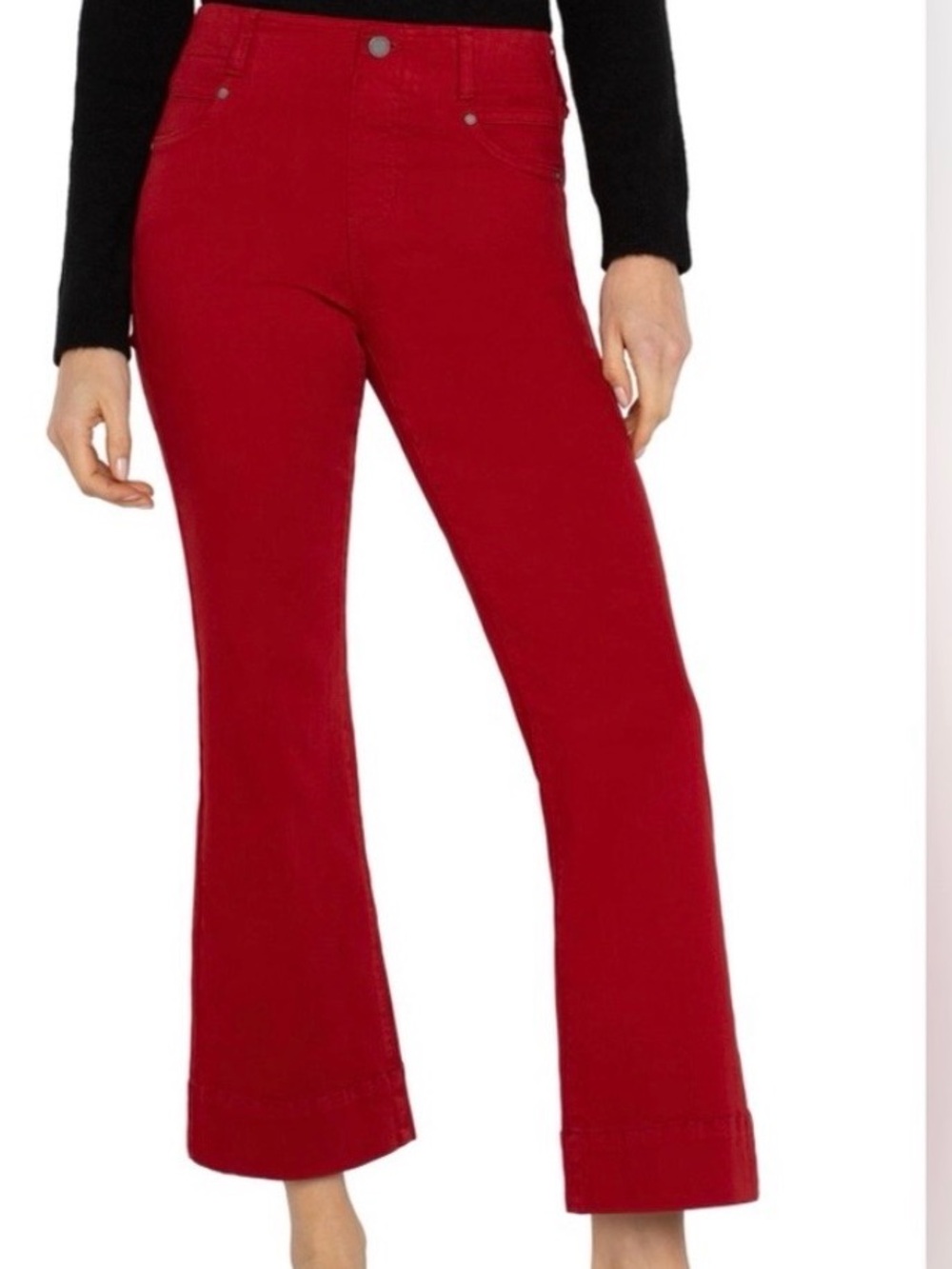 Liverpool Los Angeles Gia Glider Bright Red Wide-Leg Pants